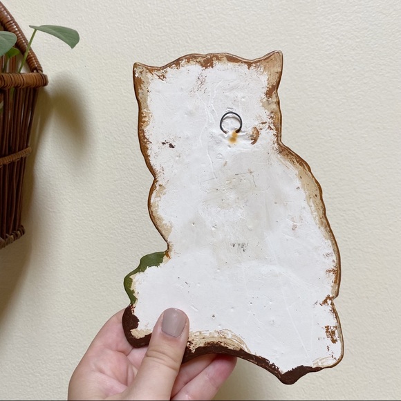 Vintage Retro Owl Chalkware Wall Decor Set Boho - Picture 7 of 7